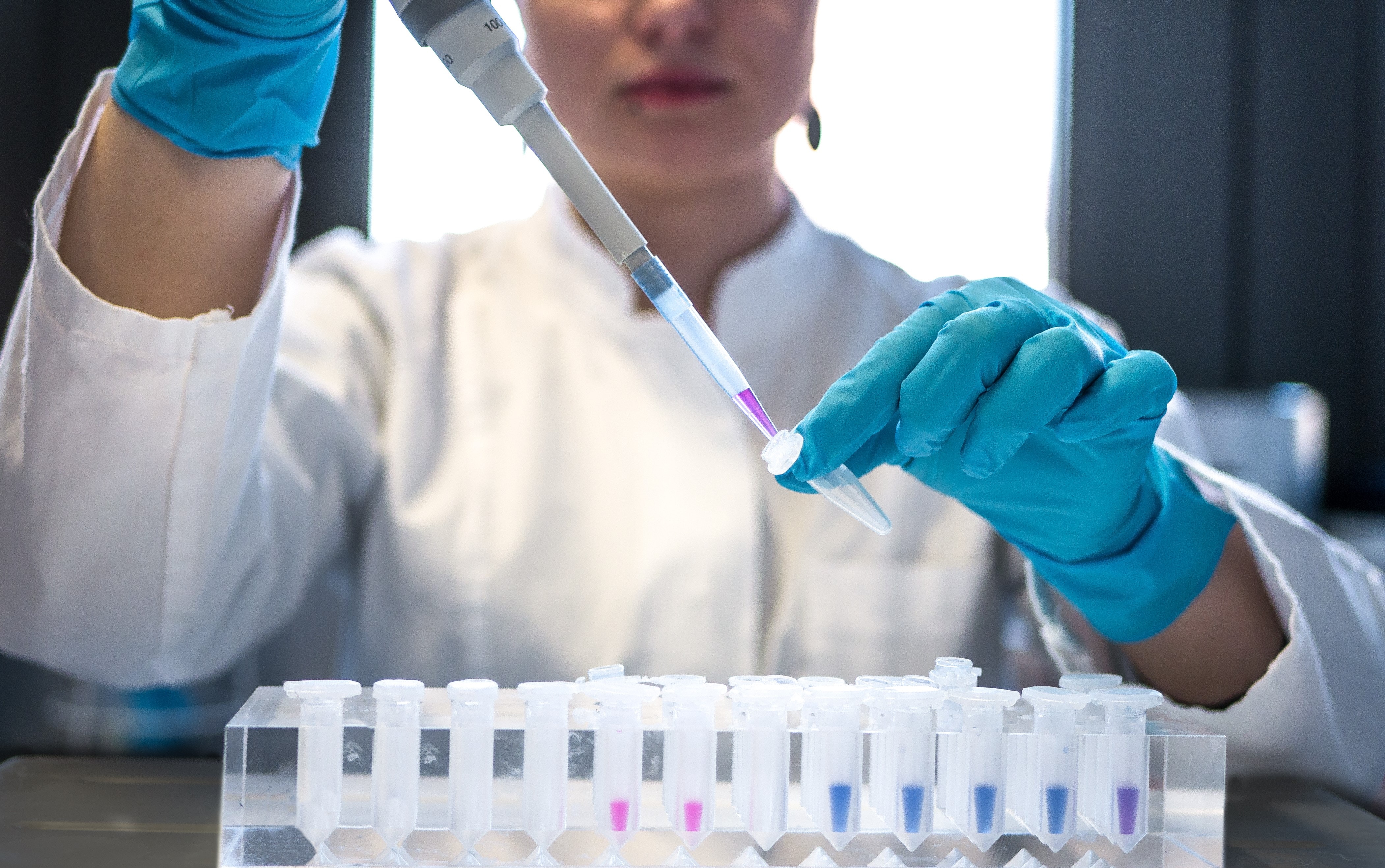 woman using pipette